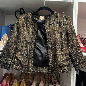 Tweeted metallic gold jacket